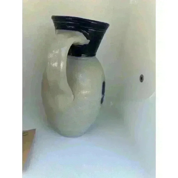 Williamsburg Pottery Pitcher Set Vintage Colonial Stoneware Blue Salt Glaze USA - Picture 11 of 16